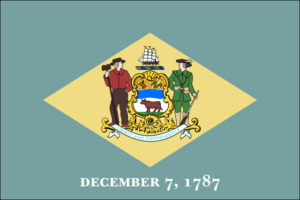[Delaware State Flag]