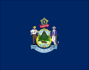 [Maine State Flag]