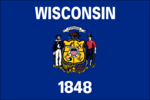 [Wisconsin State Flag]