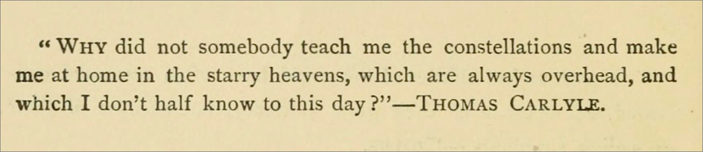 [Thomas Carlyle on Knowing the Constellations]